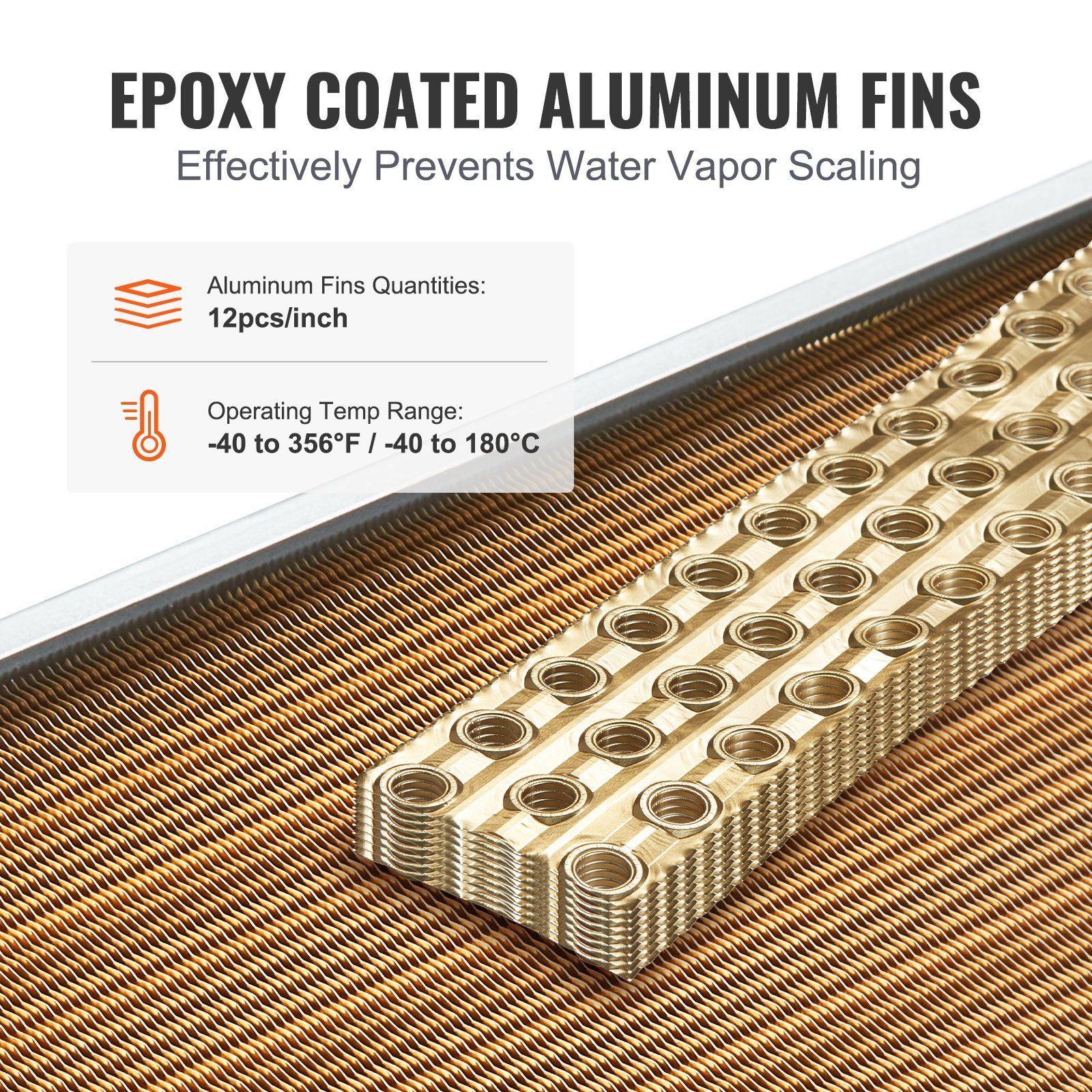 Heat Exchanger Water To Air, 16"x 16" With 3-Row 3/8" Copper Ports, 193 Aluminum Fins Heat Exchanger For Outdoor Wood Furnaces, Residential Heating And Cooling, And Forced Air Heating - Image 2