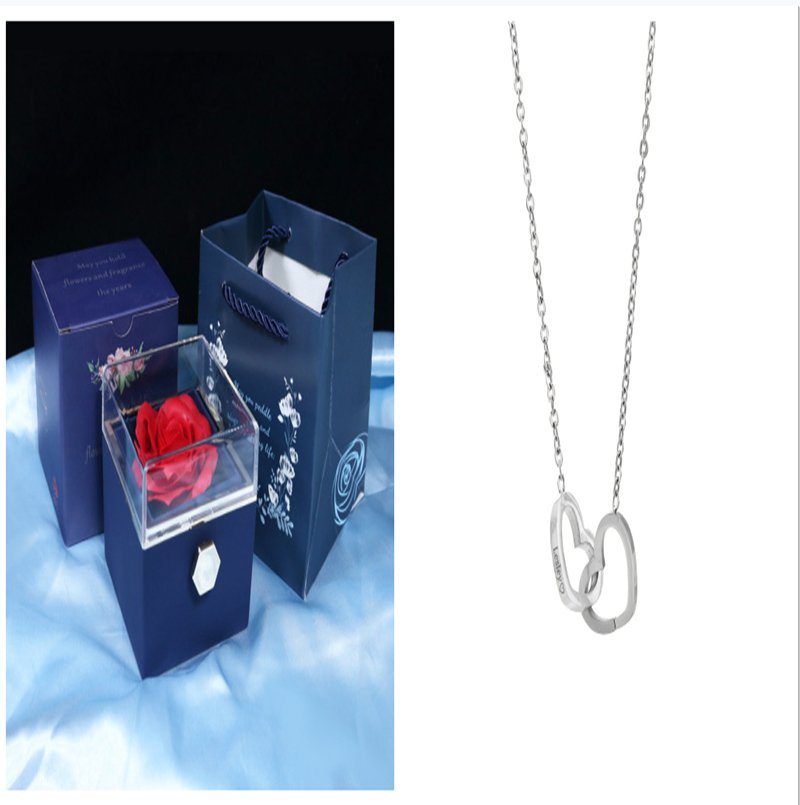 Rotating Soap Flower Rose Gift Box Creative Rotating Rose Jewelry Packaging Box Valentine's Day Gift For Women - Image 4