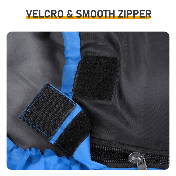 Rectangular Heated Sleeping Bag, Lightweight Sleeping Bag With Multi USB Powered Heating Pads, Waterproof Compact Envelope Sleeping Bag For Backpacking Hiking, Blue - Image 3