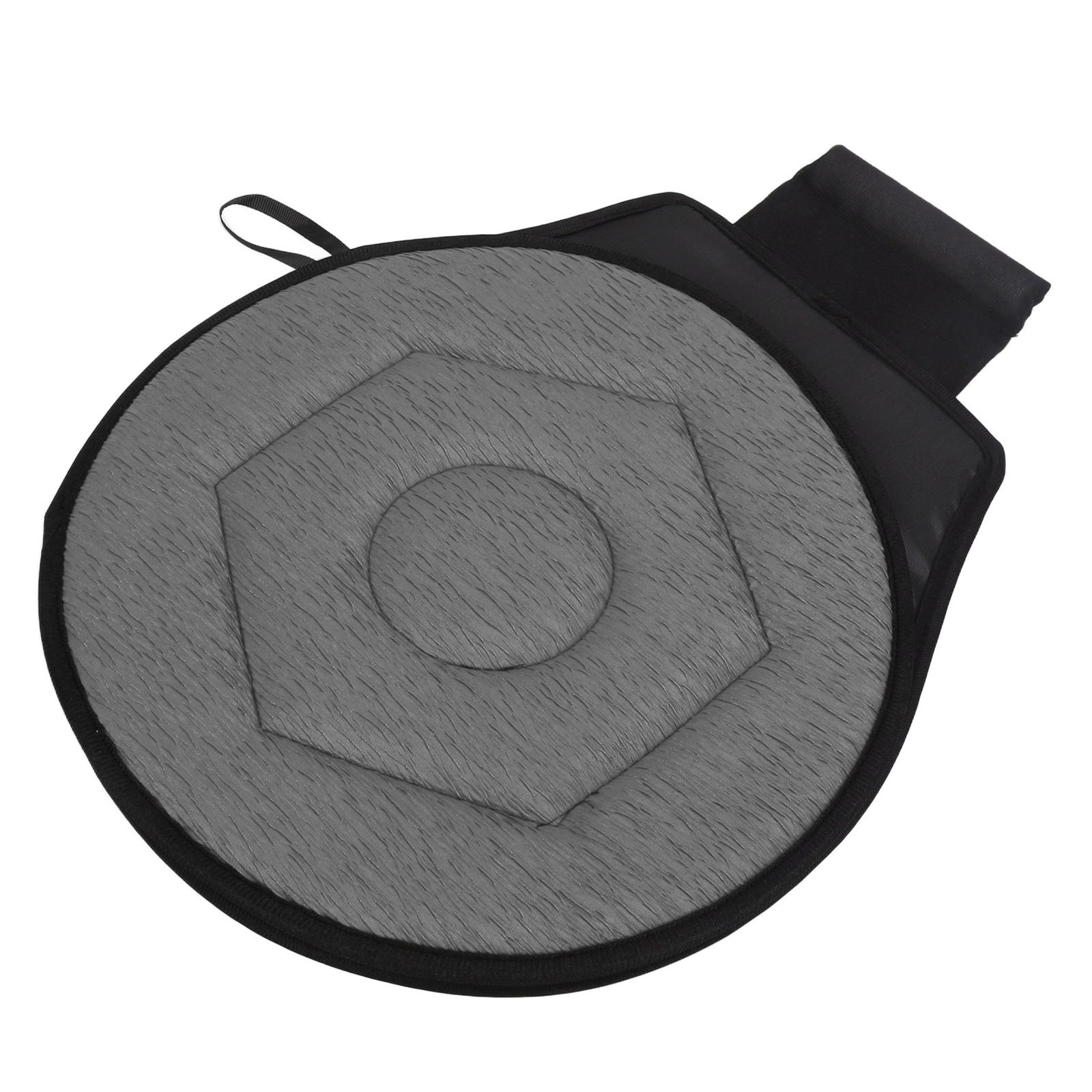 Round Car Cushion 360 Degrees Rotating Geometric Rhombic Shape Portable Rotating Seats Cushion For Elderly Grey - Image 2