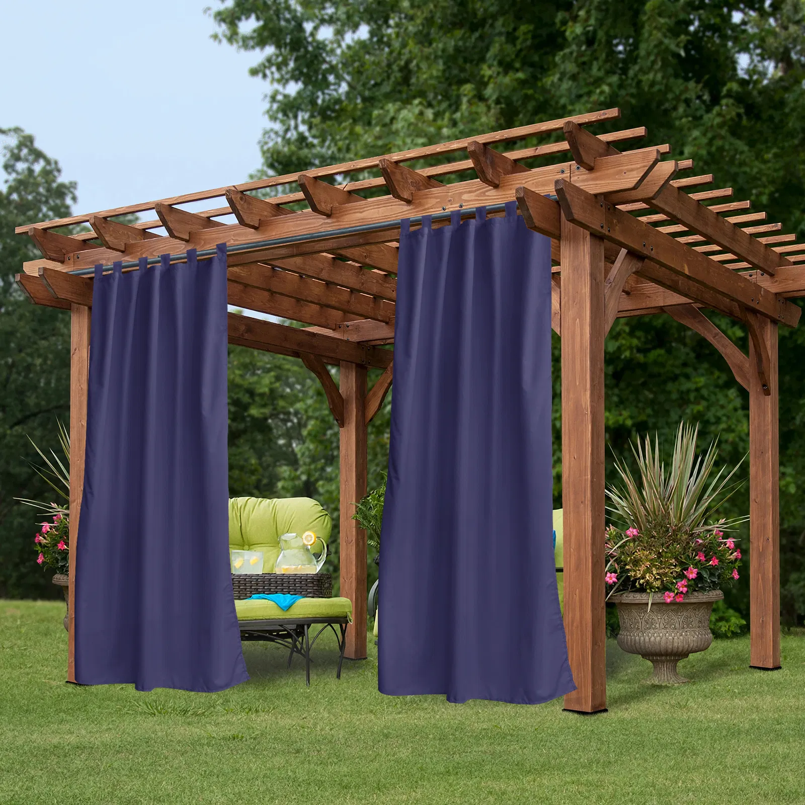 50 In. Wx 96 In. L Indoor Outdoor Curtains Window Curtain1 Panel - Image 2