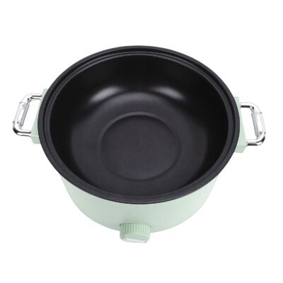 Electric Hot Pot 800W 3L Food Grade Nonstick Coating Multifunctional Electric Cooker With Steam Basket For Steak Rice Noodles Soup US Plug