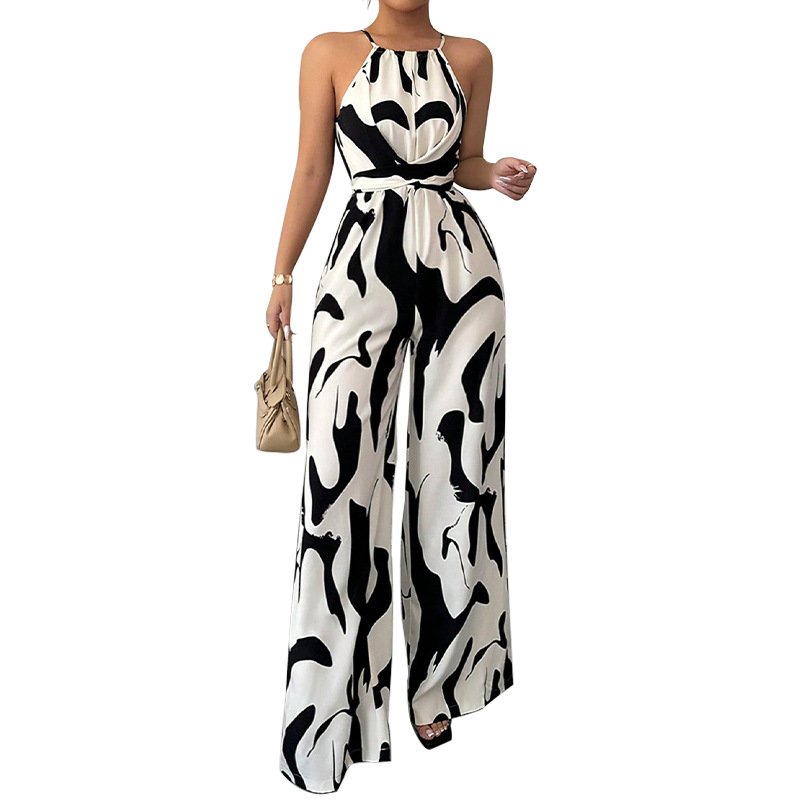 Women's Fashion Zebra Print Suspender Jumpsuit - Image 4