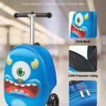 Ride-on Luggage 20-inch Kids Scooter Suitcase With Flash Wheels Blue
