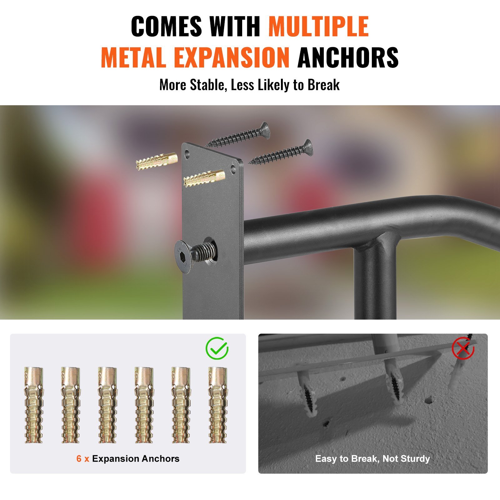 Handrails For Outdoor Steps 29 Wall Mount Safety Railings For 1-3 Steps - Image 4