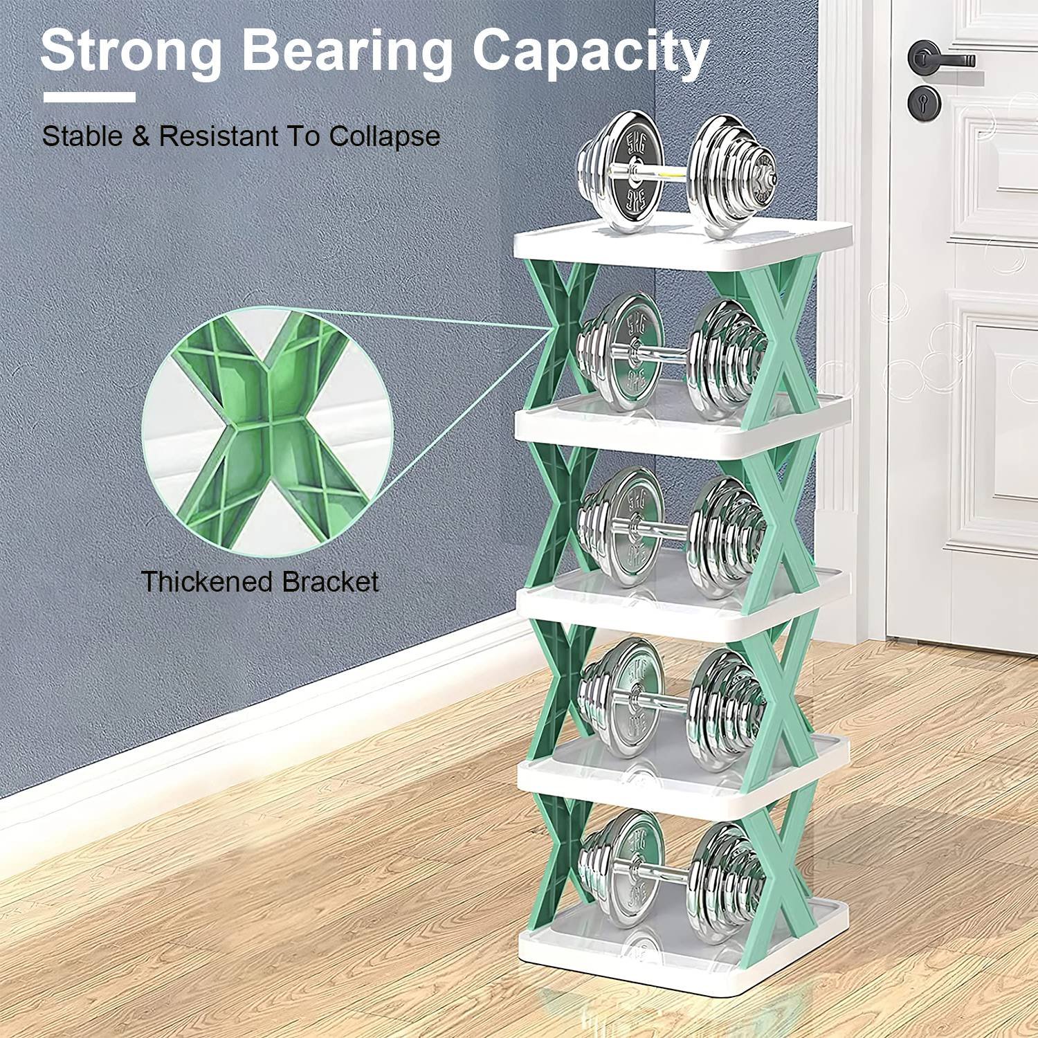 1Pc 9Tier Narrow Entryway Shoe Rack For Entrydoor Plastic Vertical Shoe Organizer Space Saving Free Standing Shoes Storage Shelf Closet Hallway - Image 4