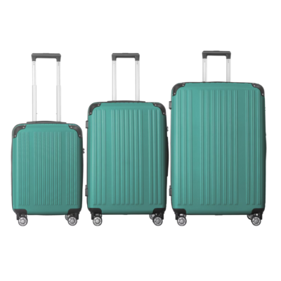 3-Piece Lightweight ABS Hardshell Luggage Set  20 , 24 , 26  -In Fresh Green With Spinner Wheels, TSA Lock, And Adjustable Telescopic Handle - Durable Travel Suitcases