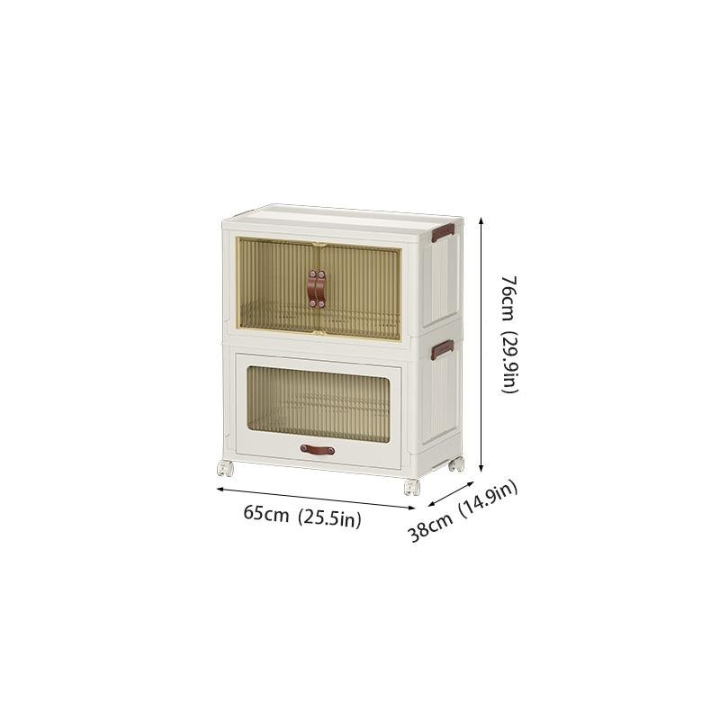 Baby Safety Transparent Opening Lid Indoor Home Decoration Storage Cabinet With Wheels - Image 5