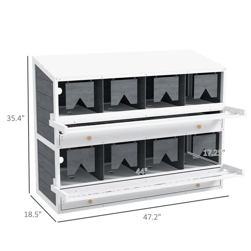 Chicken Nesting Box, 8 Compartment Wood Laying Boxes For Chicken Coop - Image 7