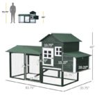Wooden Chicken Coop, Hen House Outdoor With Run Nesting Box, Asphalt Roof, Removable Tray, Multiple Packages Shipped. Please Pay Attention To The Dimensions And Weight In The Details.