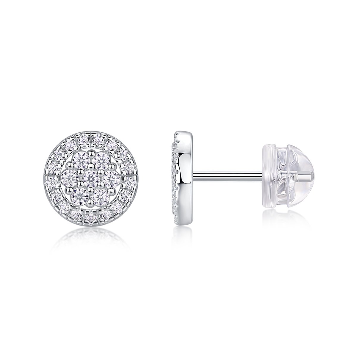 1Cosmic Conjecture - Fashionable And Luxurious Diamond Jewelry Set With Moissanite S925 Sterling Silver And Platinum-plated Stud Earrings Prohibit Tk Sales