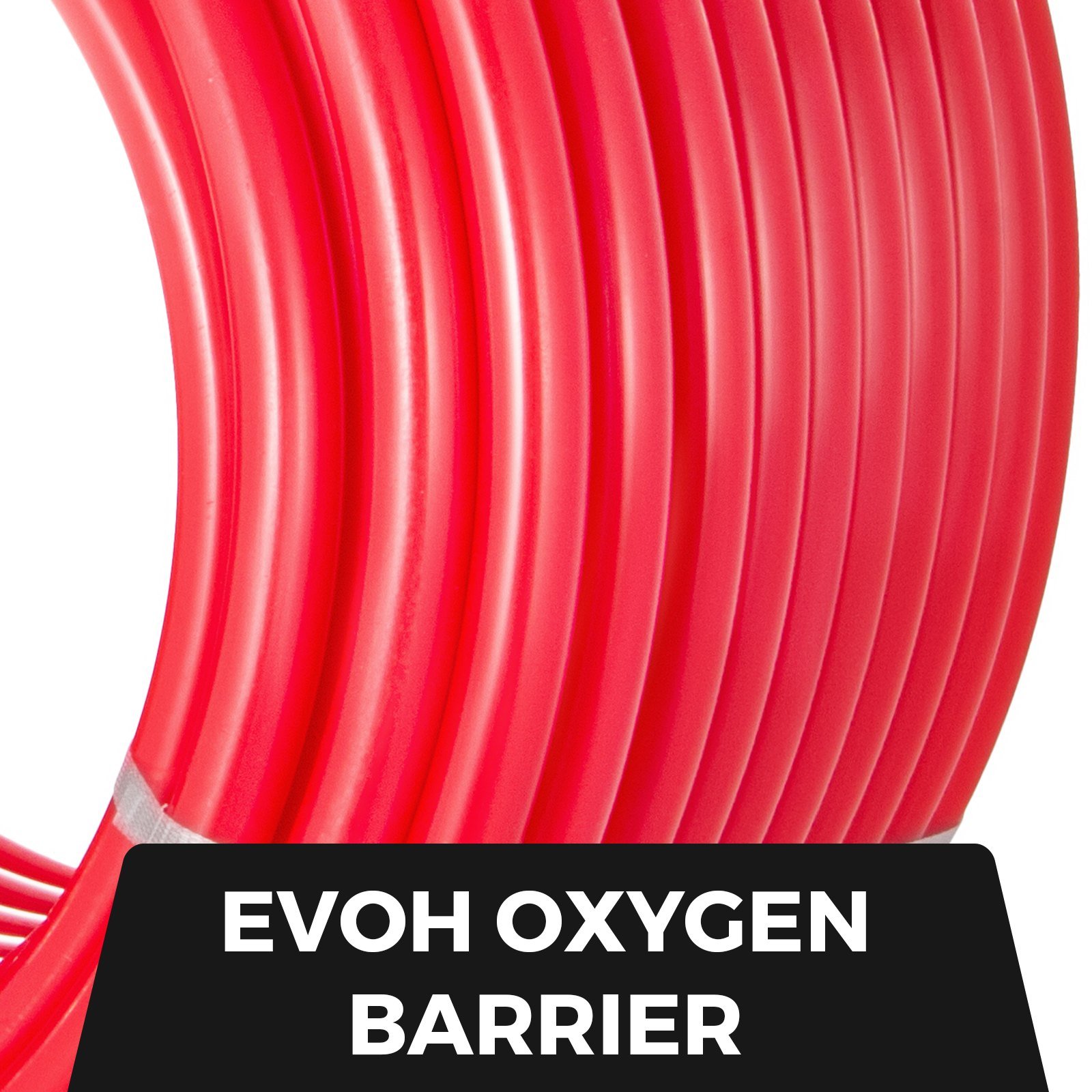5/8 Inch X 500Ft PEX Tubing Oxygen Barrier O2 EVOH Pex-B Red Radiant Floor Heat Durable Plumbing Flexible For Residential Commercial Radiant Floor Heating Pex Pipe - Image 3