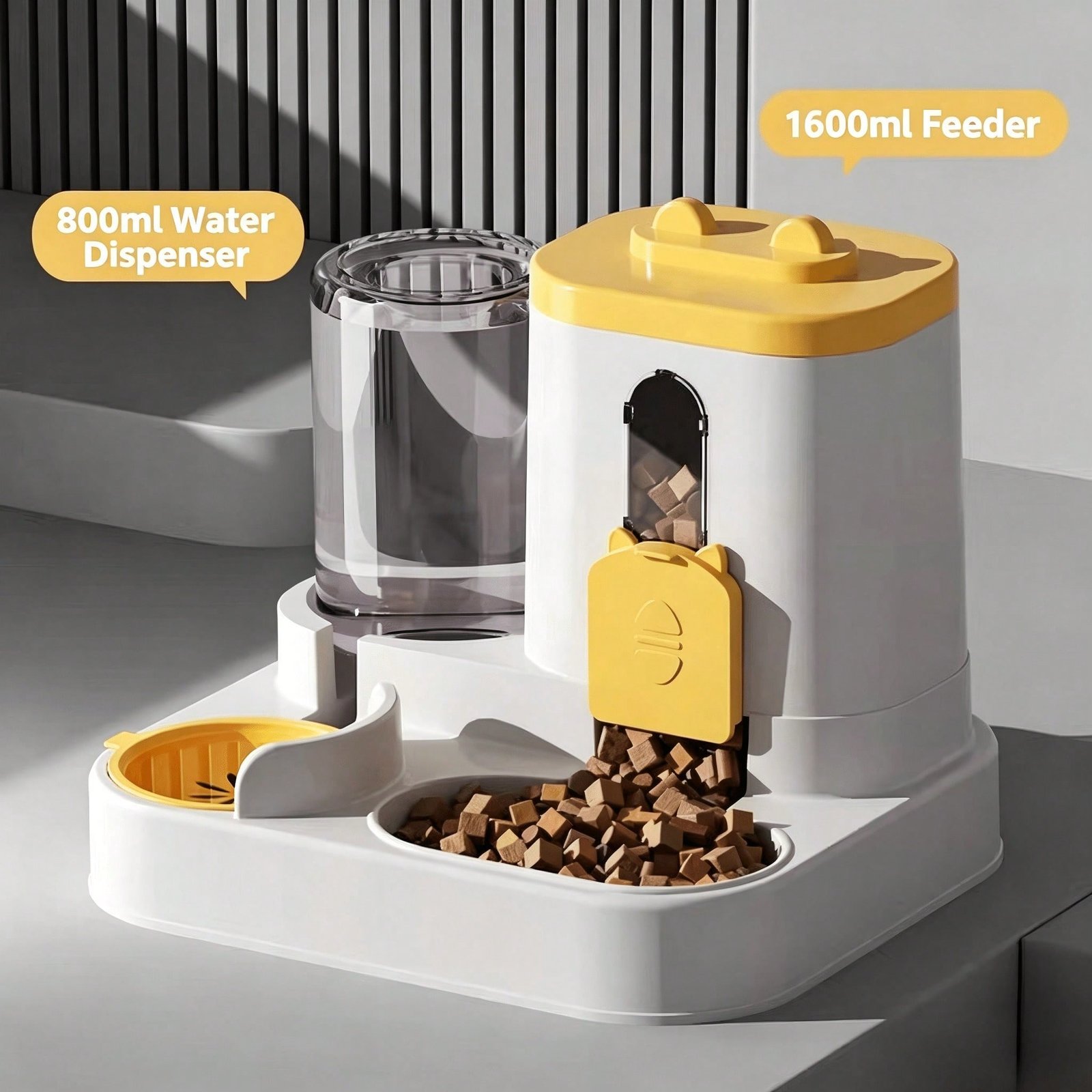4 Colors Gravity Pet Feeder Water Dispenser Cute Cat Shaped Automatic Food Water Bowl Large Capacity Detachable Stable Anti Slip Base Feeding Supplies For Cats Puppies Small Animals Home Indoor Use - Image 9