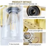 10 Light Gold Vanity Lights For Mirror, 52inch Modern Gold Bathroom Wall Lighting For Bedroom, Living Room