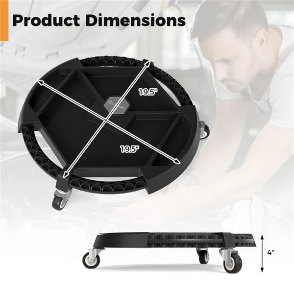 Rolling Garage Tool Caddy With 4 Storage Compartments & Magnetic Holders, 360' Swivel Wheels Portable Tool Tray Organizer - Image 5