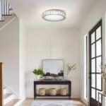 Crystal LED Ceiling Light, 13.8-Inch Flush Mount, 38W Dimmable Modern Fixture, Energy-Saving, Perfect For Living Room, Bedroom, Kitchen