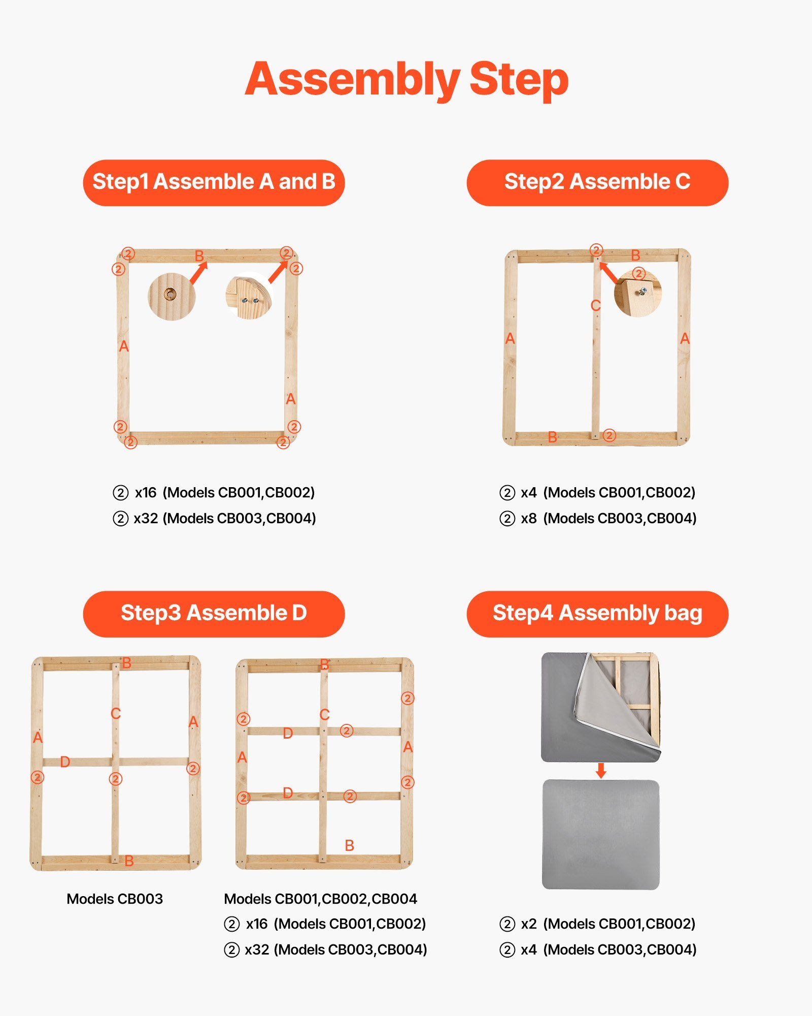 Twin Size Bunkie Board, 1.5 In Bed Board Slats With 200D Oxford Cloth, Wooden Mattress Support For Twin Size Bed, Easy Assembly Support Under Mattress, 2 Piece, Gray - Image 2