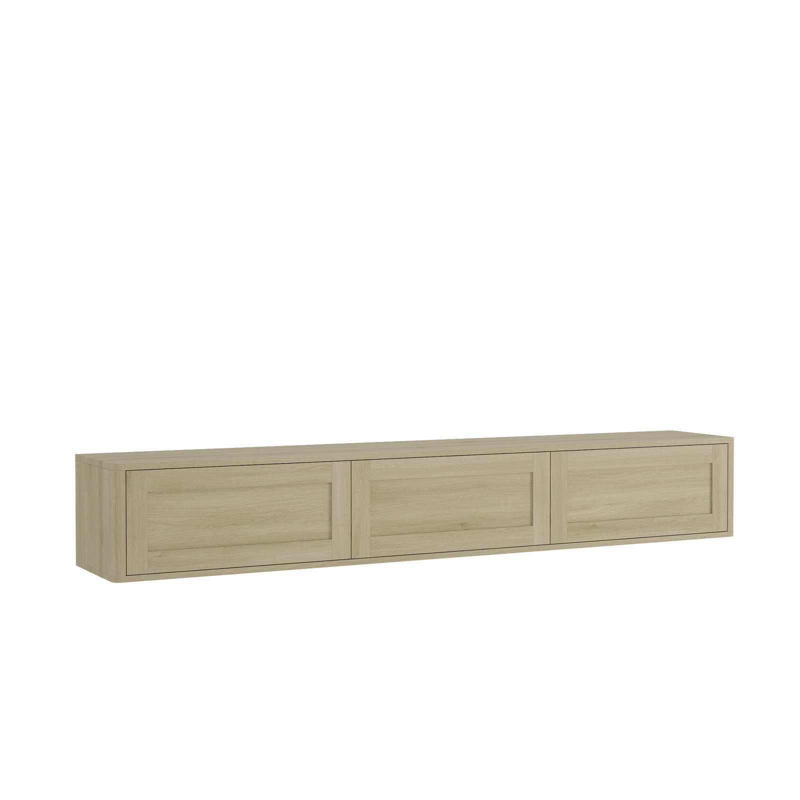 Floating TV Stand, Wall Mounted TV Shelf With Led Lights & Power Outlet,High Gloss TV Cabinet For Wood Tv Stands For Living Room - Image 2