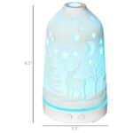 100ml Ultrasonic Aromatherapy Diffuser, Essential Oils Humidifier With Ceramic Cover, 7 Colors LED Lights, Timer, Waterless Auto-off For Home And Office, White