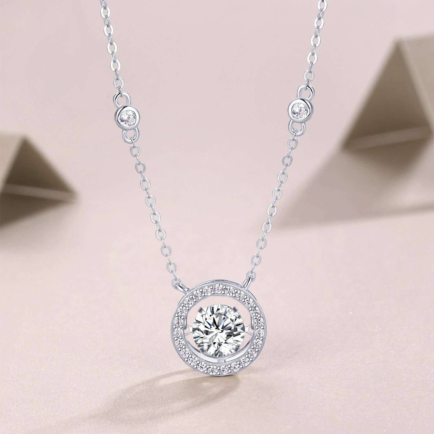 1Mobius - A Fashionable And Luxurious Diamond Jewelry Piece Set With 1-carat Moissanite S925 Sterling Silver And Platinum-plated Pendant Prohibit Tk Sales - Image 3