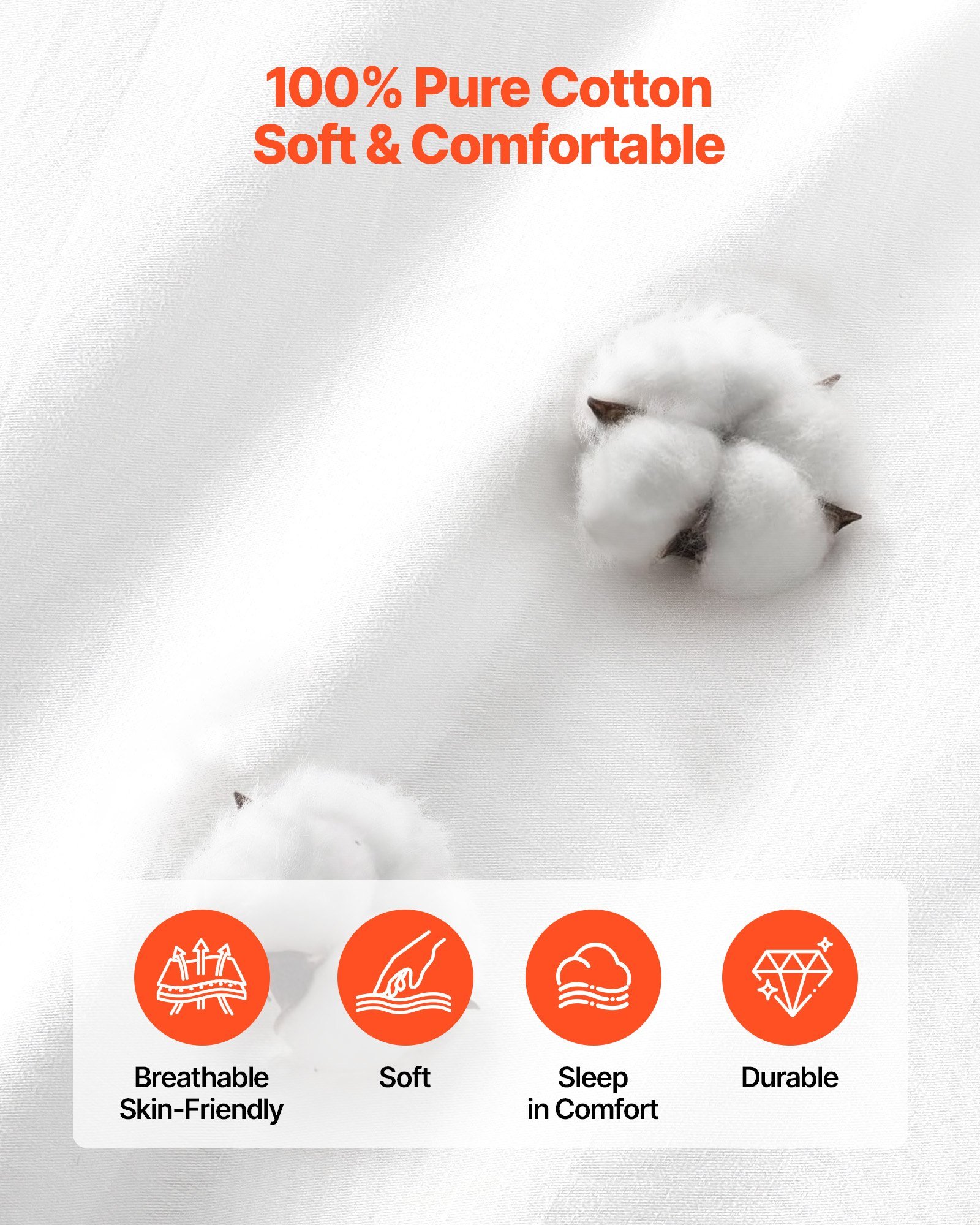 Queen Duvet Cover Set, 100% Cotton, 3 Pieces Bedding Set Queen Size With 1 Duvet Cover 90 X 90 In And 2 Pillow Shams 20 X 26 In, Soft Breathable, Double Zipper Closure, For Home Bedding, White - Image 2