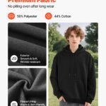 Women Pullover Hoodie, Small Size, Fleece Long Sleeve Comfy Casual Basic Pullover Hooded Sweatshirt, Warm & Skin-friendly, Practical & Trendy, Black Hoodie With Large Pocket For Fall & Winter