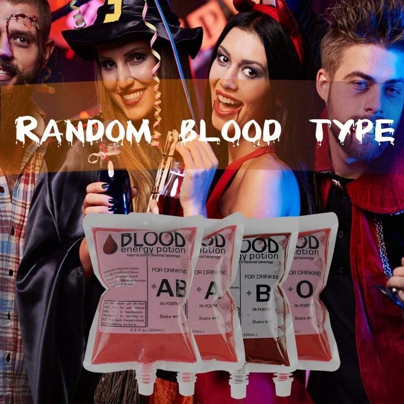 21-pack Halloween Blood Drink Bags, Reusable Blood Cup Containers With Funnels, Reusable Drink Containers For 'blood' Drinks At Themed Parties - Image 3