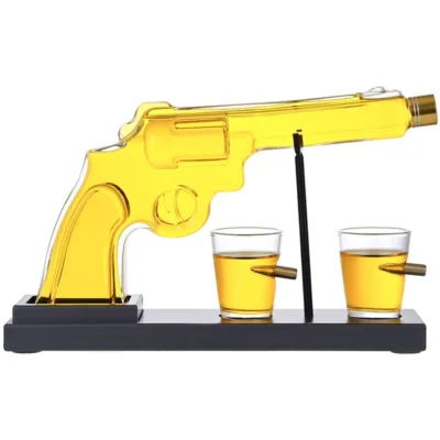 Gifts For Men Dad, 10 Oz Whiskey Gun Decanter Set + 2 Bullet Glasses - Unique Birthday Pistol Gift Ideas Daughter Son, Personalized Liquor Dispenser - Scotch Bourbon Vodka, Him, Brother Husband