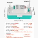 Condensate Pump, 1/24 HP, 110 GPH, 24 Ft Lift, 100-240V Automatic AC Condensation Removal Pump With Safety Switch & 20 Ft Tubing, For Air Conditioner, Dehumidifier, HVAC, Furnace, Ice Maker