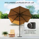 Square Patio Umbrella Base, 29 Lbs Metal Umbrella Stand Base With Adjustable Foot Pads, Heavy Duty Patio Umbrella Holder For 1.51.9 Umbrella Poles For Outdoor, Lawn, Poolside, Black