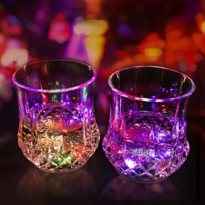 2 Packs Light Up Cups Liquid Activated Multicolor LED Glasses Light Up Drinking Shot Glasses,Glowing Wine Glasses Led Flashing Cups,Favors Adults Shot Cups For Party,Bar,Disco