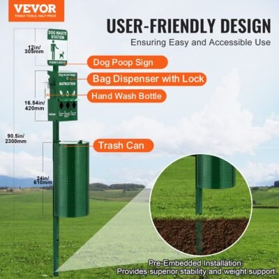 Dog Waste Station With 600 Dog Poop Bags Commercial Park Pet Poop Station