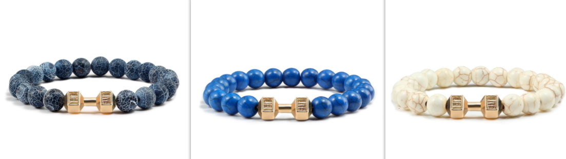 Turquoise Energy Gun Black Electroplated Alloy Barbell Bracelet - Image 6