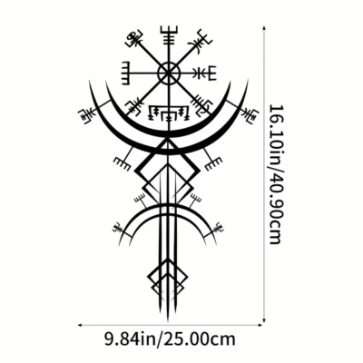 Viking Metal Wall Art,Norse Rune Wall Decor,Medieval Mythology Iron Hanging