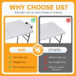 127x68.5x91.5 Cm, Can Be Folded. White. Outdoor Fish Killing Table. HDPE. Rectangular. With Folding Faucet. Folding Trash Can. Folding Sink. Storage Bag.