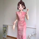 Cheongsam With Mother-of-pearl Buttons Dress