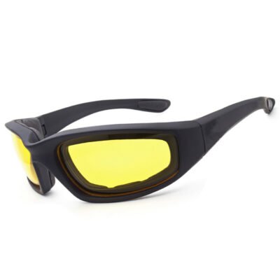 Chopper Cycling Sports Sunglasses For Men Wrap Around UV400 Protection For Cycling Fishing Driving Glasses Wind Resistant Yellow Lens Goggles