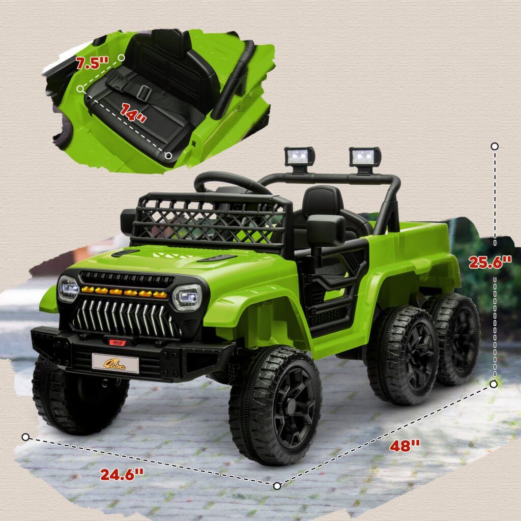 12V 4x4 Kids Electric Car W/ 2WD/4WD Switchable, Remote Control, Spring Suspension System, Back Trailer, Camouflage —