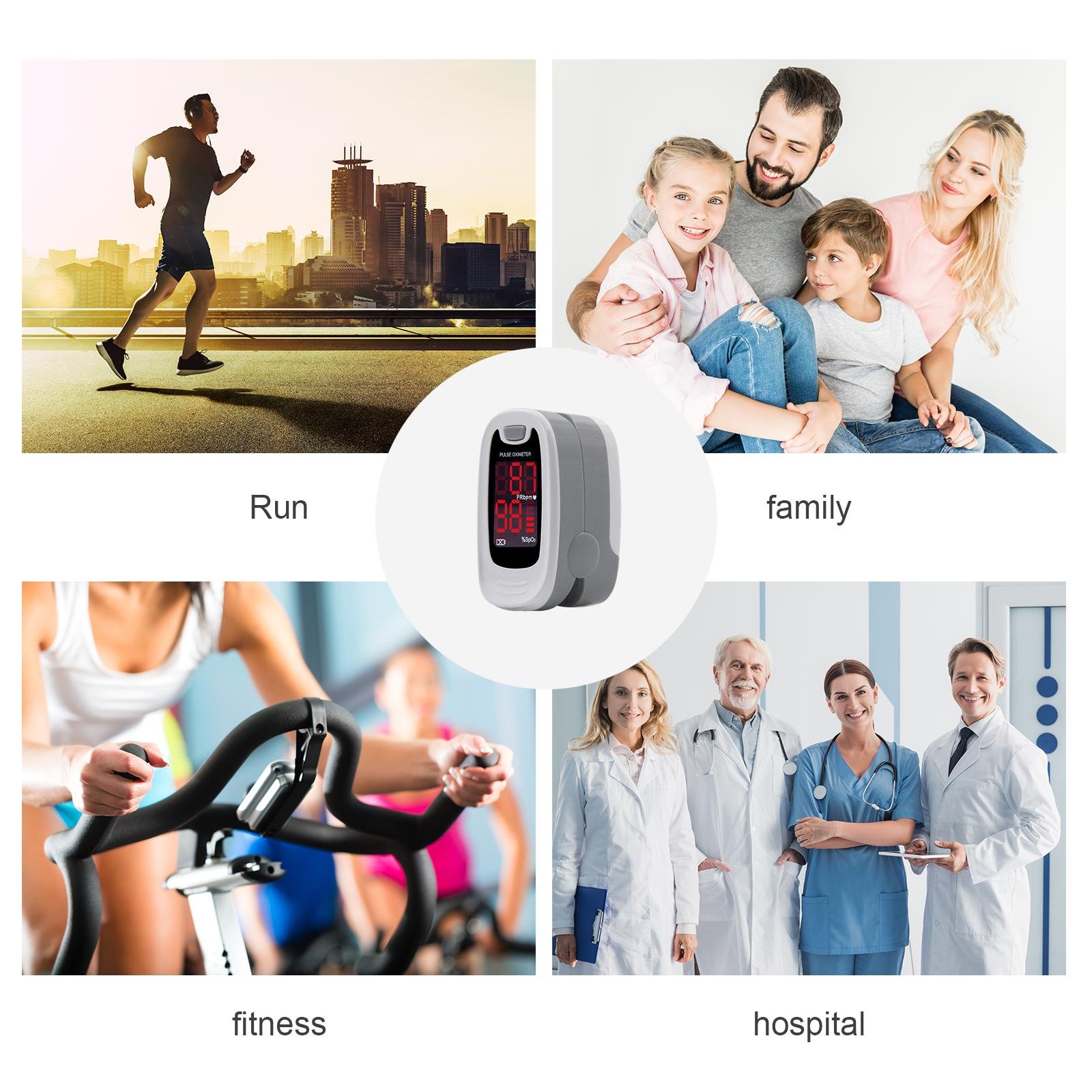 Finger-clip Pulse Oximeter, Blood Oxygen Saturation And Heart Rate Monitoring, With Soft Case, FDA Approved - Image 3