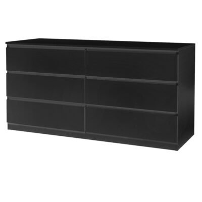 3-layer 6-drawer Filing Cabinet Without Handles, Black Color