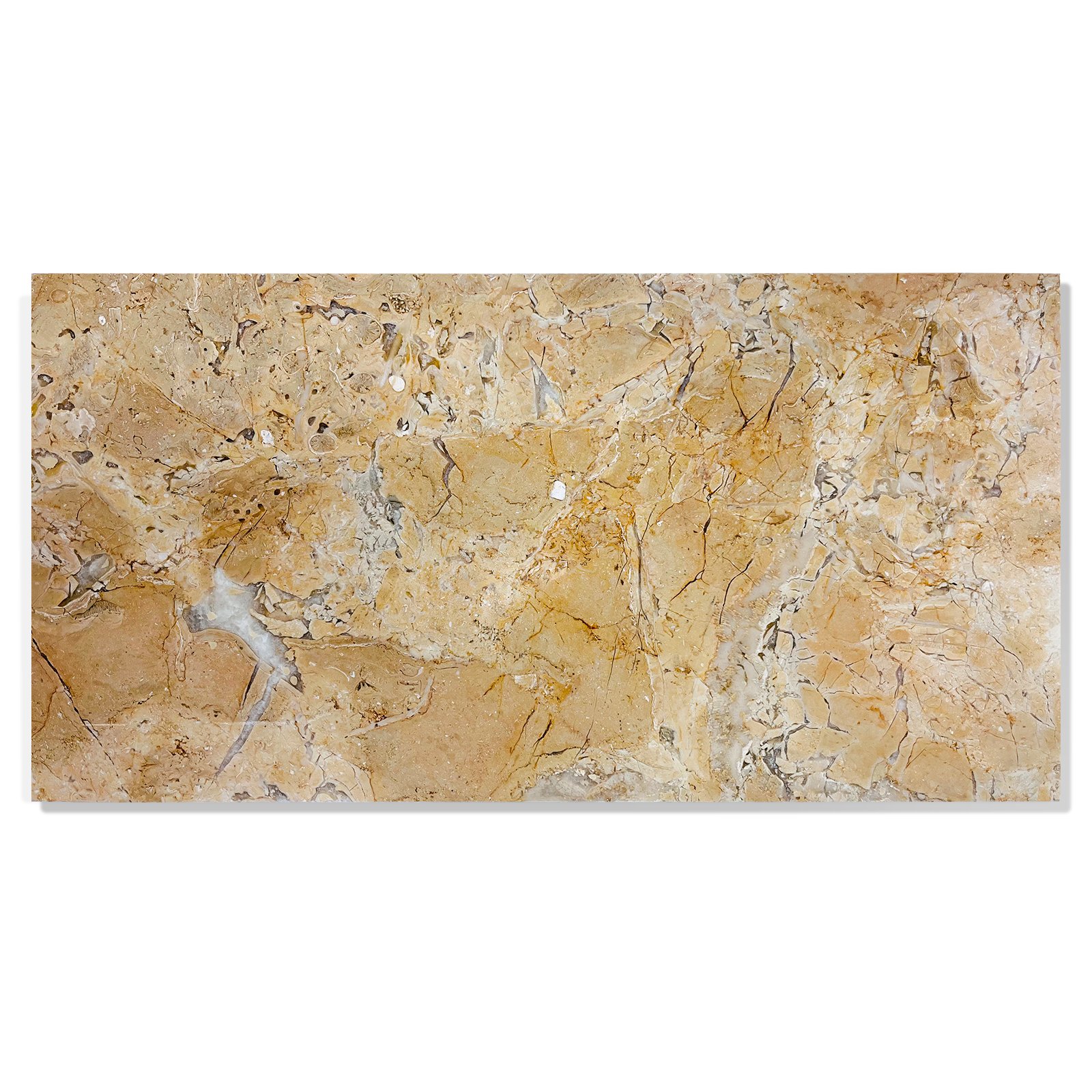 12X24 Inch Gold Yellow Beige Natural Marble, For Floor And Wall, Polished Marble Tile, Natural Stone - Image 2