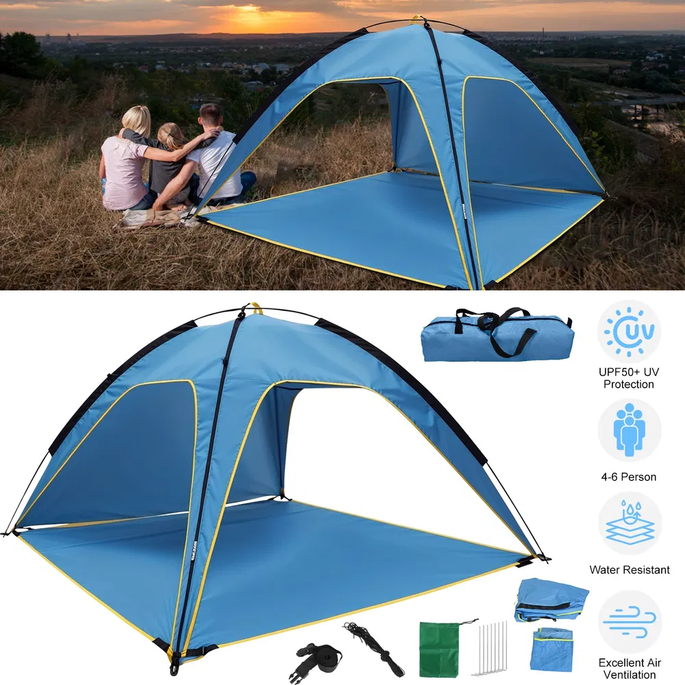 Beach Tent Sun Shelter UPF50 Add UV Protection, 6.9x6.9ft Beach Canopy Tent For 4-6 Adults, Portable Outdoor Sun Shade Tent With Carry Bag - Image 6