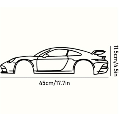 Stylish Edge Metal Line Racing Car Wall Adornment-Suspended Iron Wall Sculptures