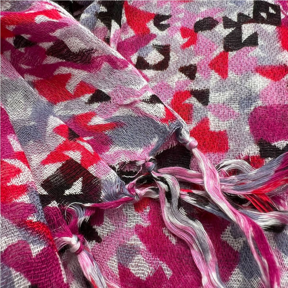 2pcs Flowy Long Red Scarf,Bold Red Floral Print Energizes,Perfect Wedding Guest Accessory,vacation,daily Life,evening Party,Office Appropriate Subtlety For Women Men,for Casual Outfits - Image 2