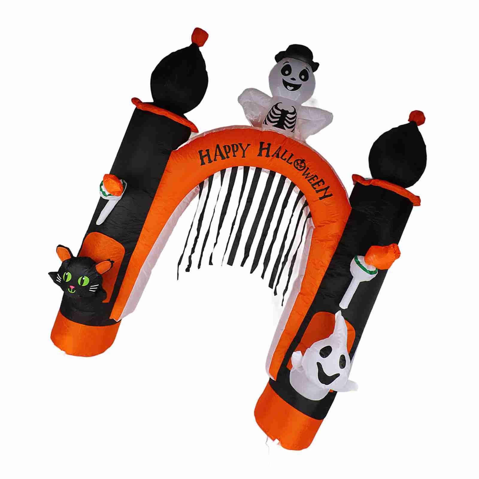 8ft Skull Ghost Inflatable Arch LED Light Indoor Outdoor Pumpkin Ghost Blow Up Archway Decoration For Home Yard Garden US Plug 100 To 120V - Image 3