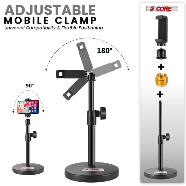 5 Core Mic Stand 3 In 1 Desktop Microphone Stands Adjustable Table Microfono Holder W Phone Clamp - MS RBS BOOM - Image 5
