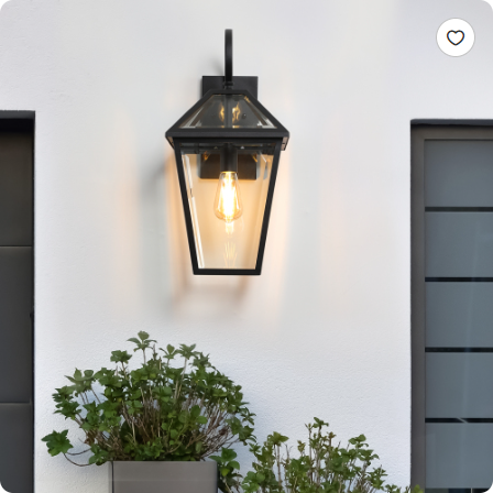 21inch 1 Pack Outdoor Wall Lantern Light Modern Black Metal & Clear Glass Sconce For Porch, Patio, And Garden Lighting Bulb Not Included - Image 2