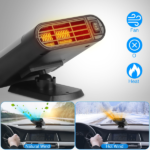 24V Car Truck Heater -200W Fast Heating & Fan Mode, 360° Adjustable, 2 In 1 Defroster Defogger Demister Windshield Heater Defog Defrost For Van Bus Camping Travel