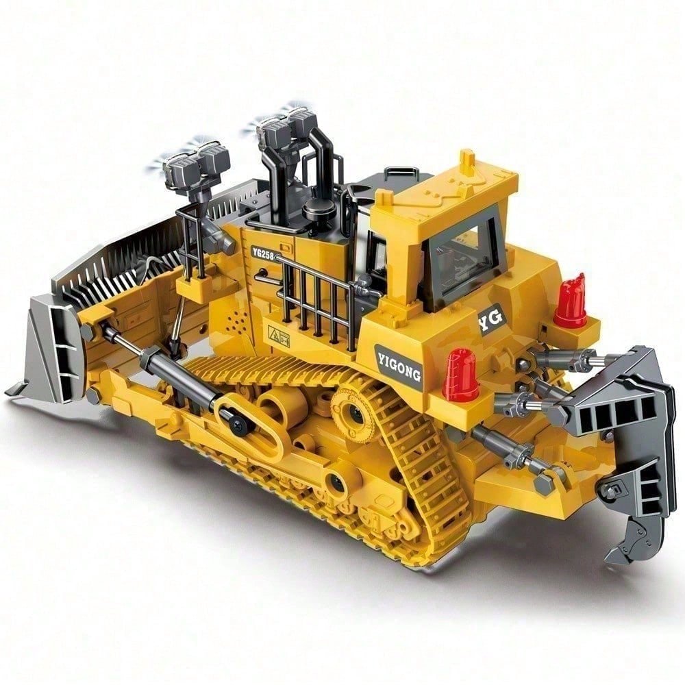 9 Channel 2.4GHz RC Heavy Duty Alloy Bulldozer With Metal Blade, Rechargeable Battery And Cyber Truck Style. The Ultimate Construction Toy For Active Boys And Kids Ages 6, Perfect Gift - Image 4