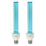 UV Light Bulb, 2 Pack, 25W Replacement Ultraviolet UVC Lamp With Ozone, 253.7 Nm + 185 Nm Wavelength UVO Light Bulb, E27 Universal, For 400 Sqft Living Room, Classroom, Office, Restaurant